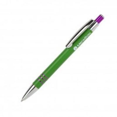 Шариковая ручка UNIC, Avenue, зеленая/фиолетовая, с логотипом Мегафон